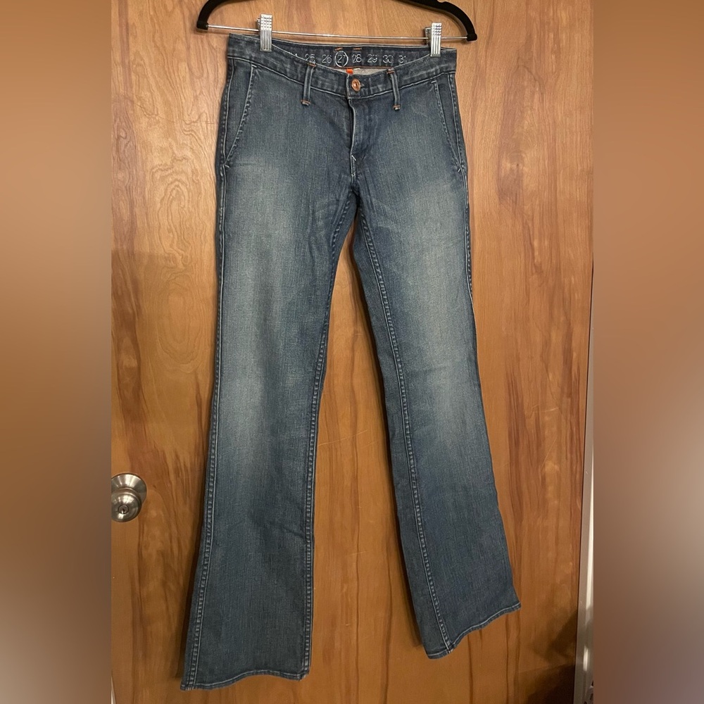Earnest Sewn Classic Boot Cut Jeans in Blue